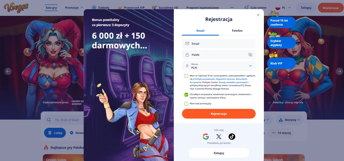 Vulkan Vegas login z komputera krok po kroku